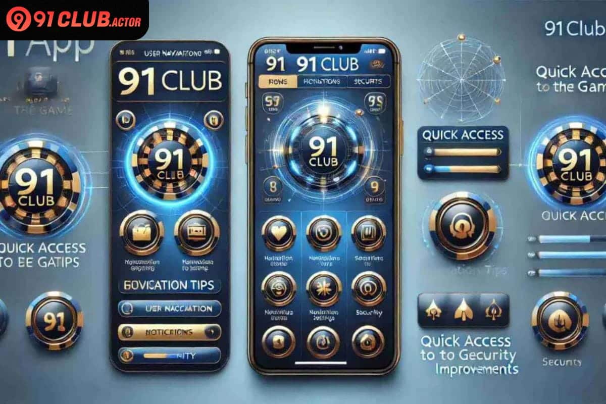 Step-by-step screen showing how to download and install the 91 Club app on mobile