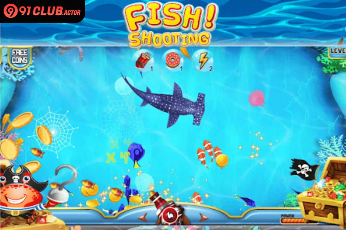 arcade game with multiple fish and rewards